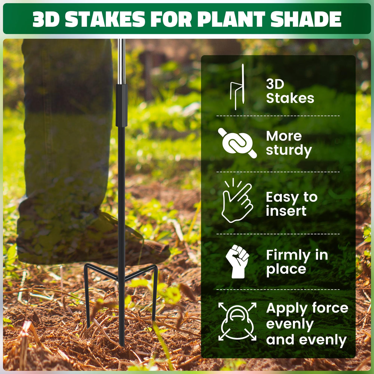 NBtoUS plant umbrella 360 degree adjustment redirects sun away from plants.