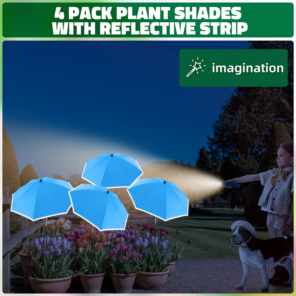 NBtoUS plant umbrella wind resistant 3D stakes keep shade in place.