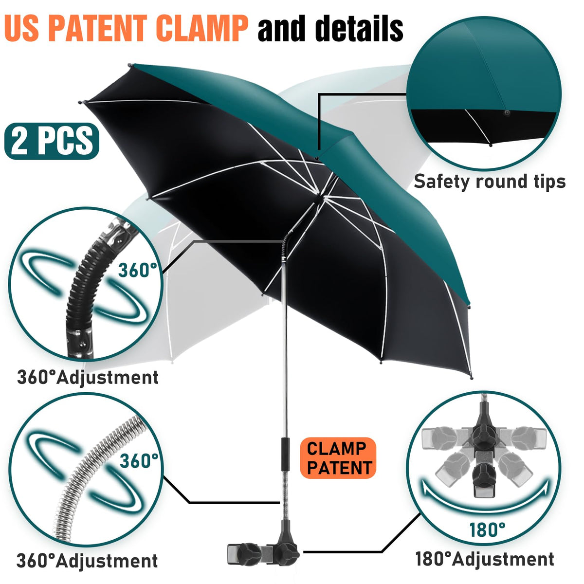 NBtoUS UPF50+ sun protection umbrella shields skin on sunny days.