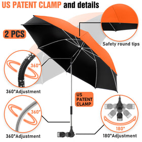 NBtoUS chair umbrella UPF50plus sun shade blocks UV rays for outdoor comfort.