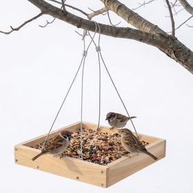 nclongshengsheng lightweight wooden platform feeder tray offers easy refilling for busy backyard birds