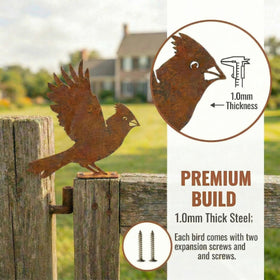 Nclongshengsheng rusty cardinal alert silhouette adds focal point on trees or posts.