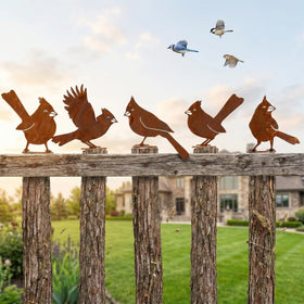 Nclongshengsheng rusty cardinal feeding silhouette brings lifelike motion to outdoor spaces.