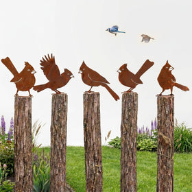 Nclongshengsheng rusty cardinal mid-flight silhouette adds dynamic yard display and seasonal charm.