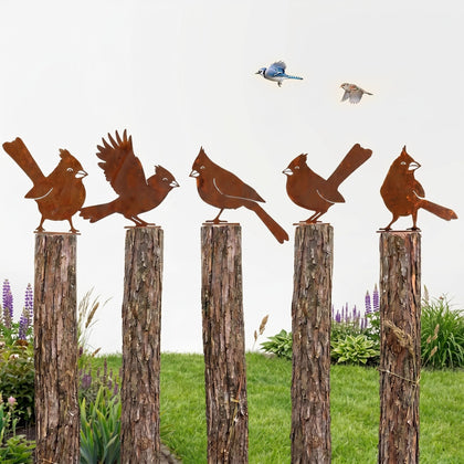 Nclongshengsheng rusty cardinal mid-flight silhouette adds dynamic yard display and seasonal charm.