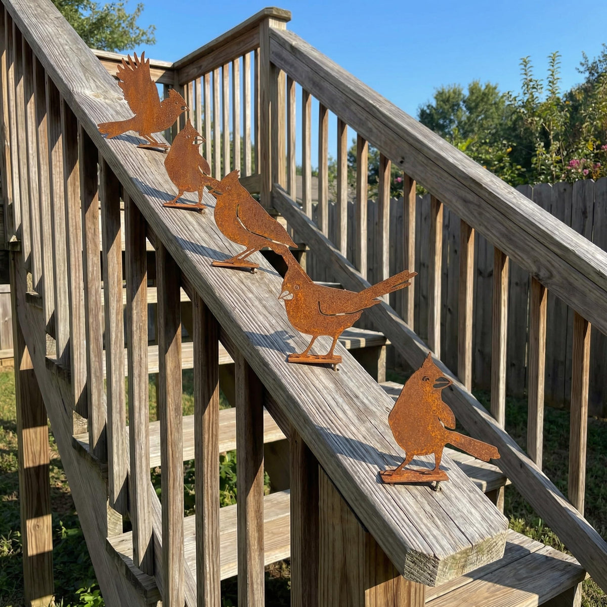 Nclongshengsheng rusted finish evokes vintage charm for spring yard art.
