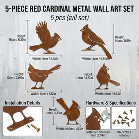 Nclongshengsheng rusty cardinal perched silhouette suits fence decor and bird-friendly garden accents.