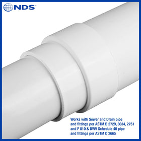 NDS white PVC increaser reducer adapter for residential drainage