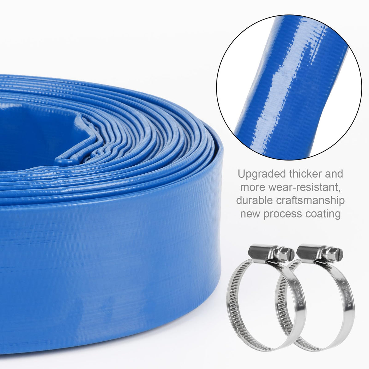 NEAGLORY flexible PVC backwash hose resists abrasion for durability