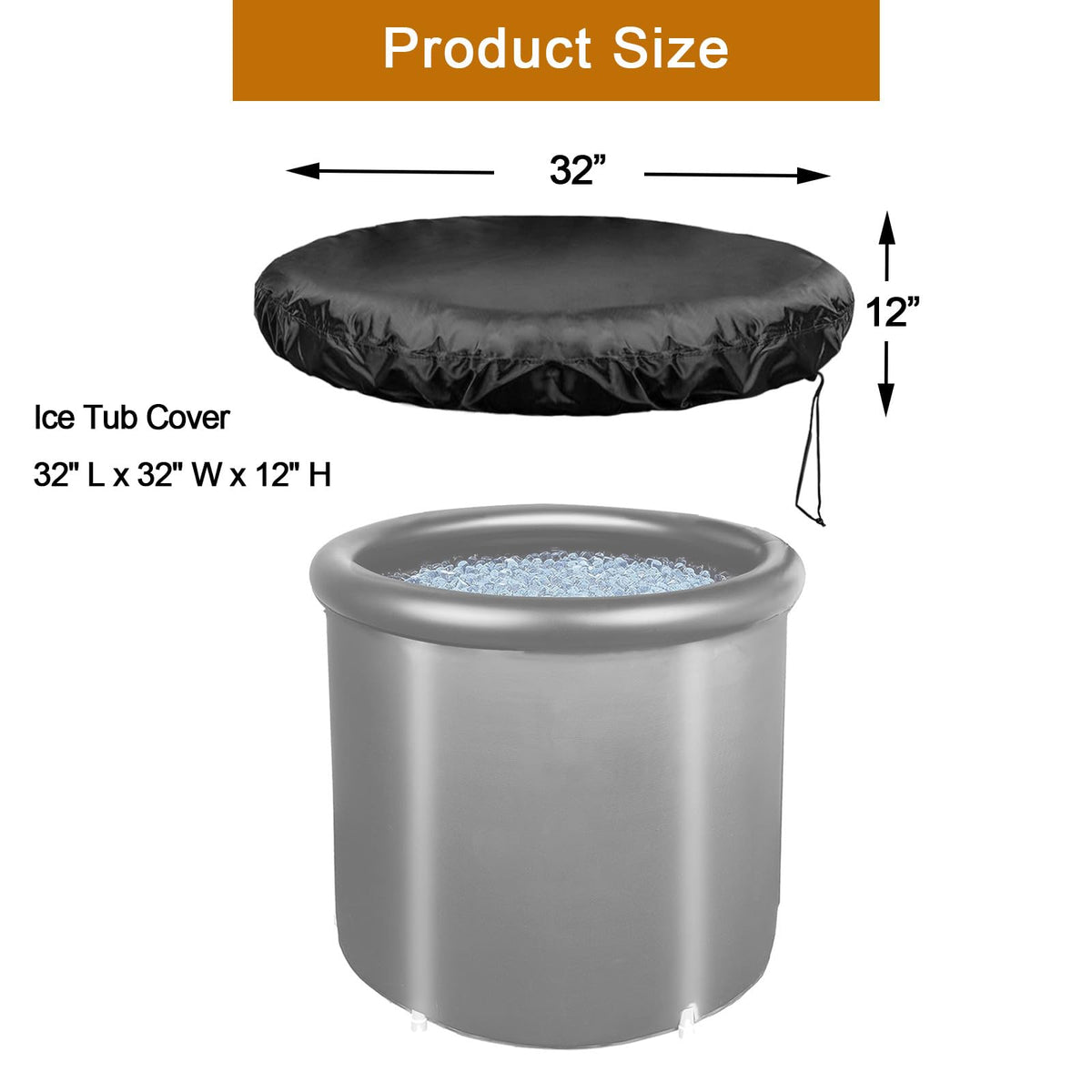 NEAMVCT outdoor ice bath cover with waterproof interior protects the tub.