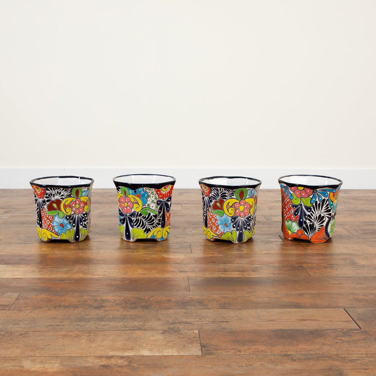 Nearly Natural Talavera planter handcrafted in Mexico, a unique artful addition.