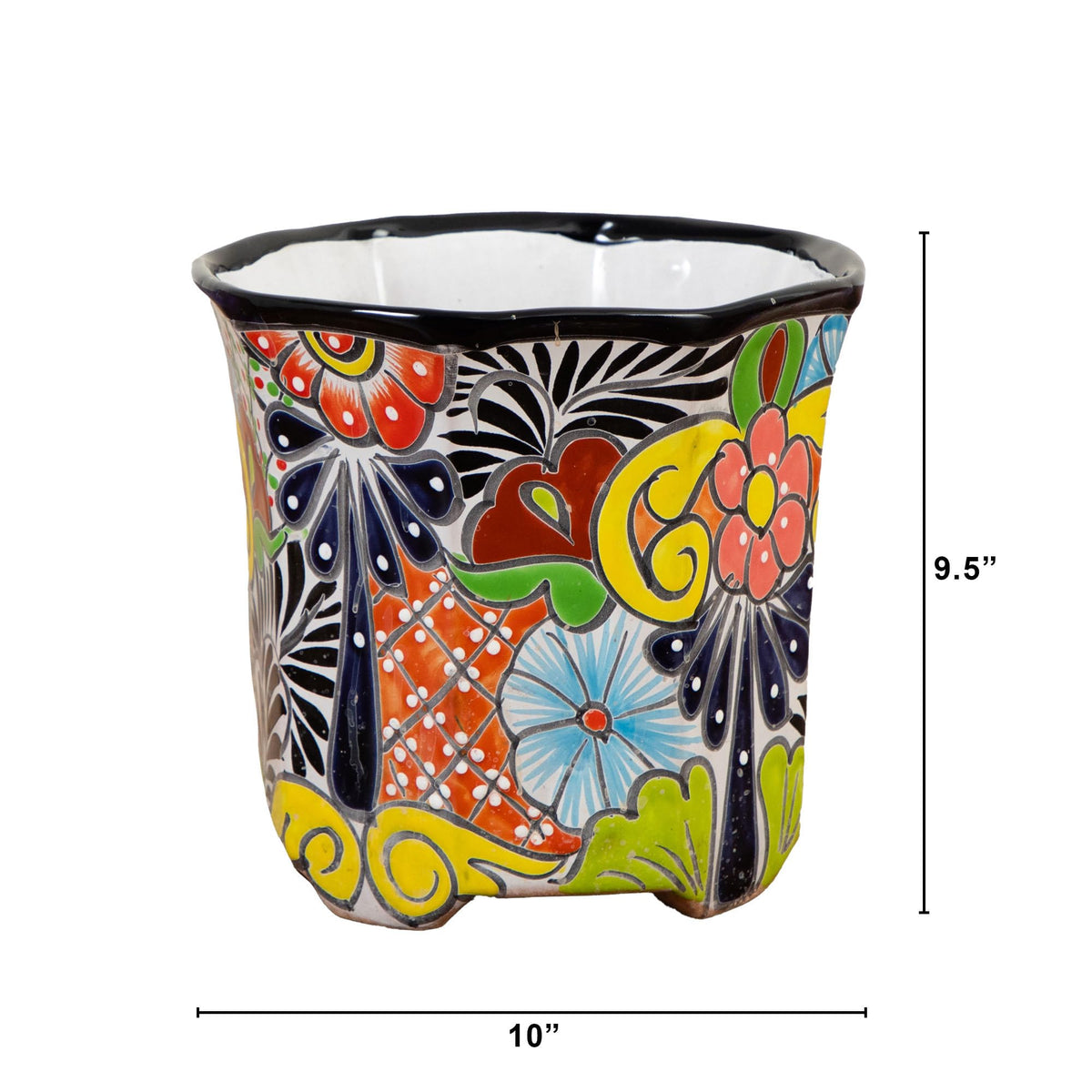 Nearly Natural Talavera planter in vibrant colors, perfect for patios and sunlit corners.
