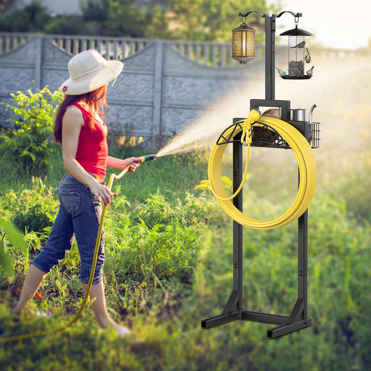 neatevday hose holder with ground anchors ensuring stable installation