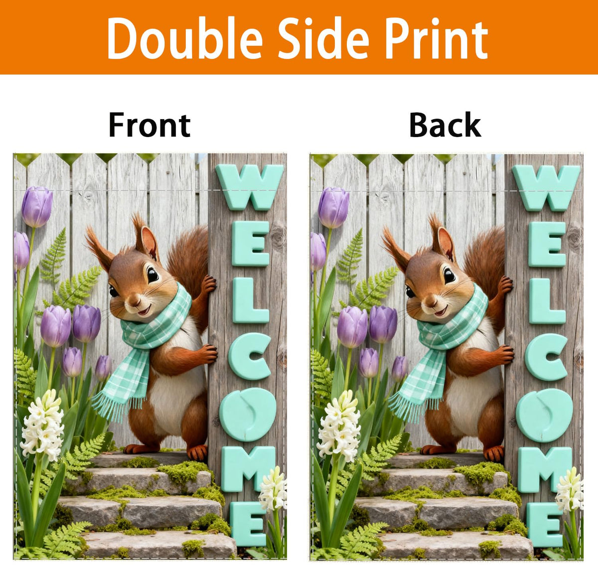 NebuIuxe mint-letters-welcome flag creates cheerful greeting for garden paths.
