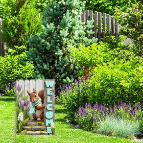 NebuIuxe purple-tulips-banner highlights vibrant spring color for outdoor decor.