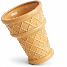 Nebula Colors giant ice cream cone planter front view, a bold indoor centerpiece