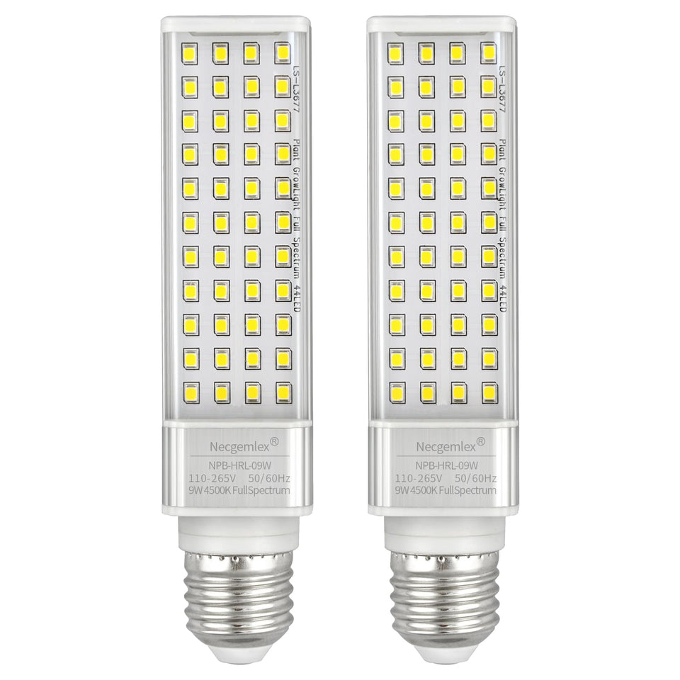 Necgemlex LED grow light bulbs front view supports indoor plant growth