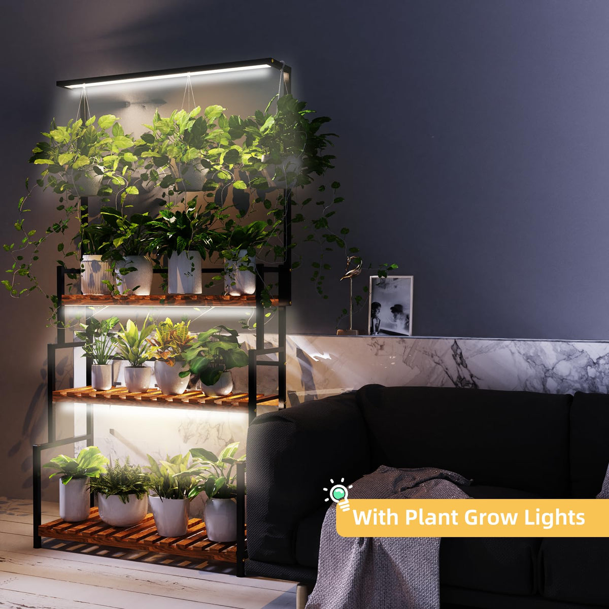 Nedechom 3 tier ladder plant shelf showcasing multiple pots with organized elegance