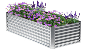 Nedenyou 6x2x2ft galvanized raised bed ready for easy assembly in a sunny yard