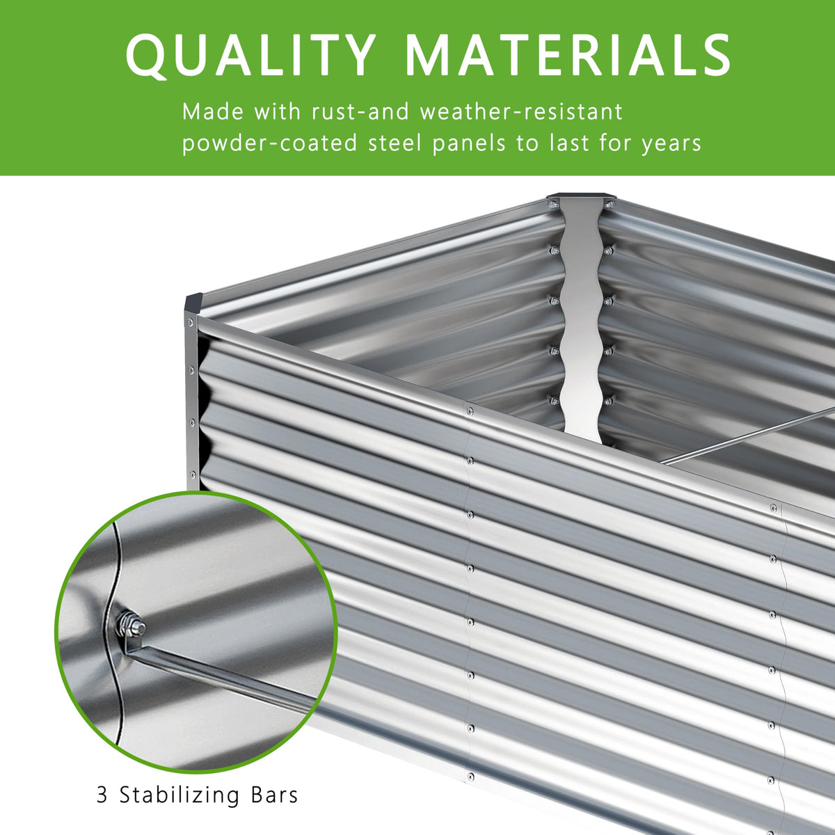 Nedenyou galvanized garden bed shows sturdy construction for vegetables