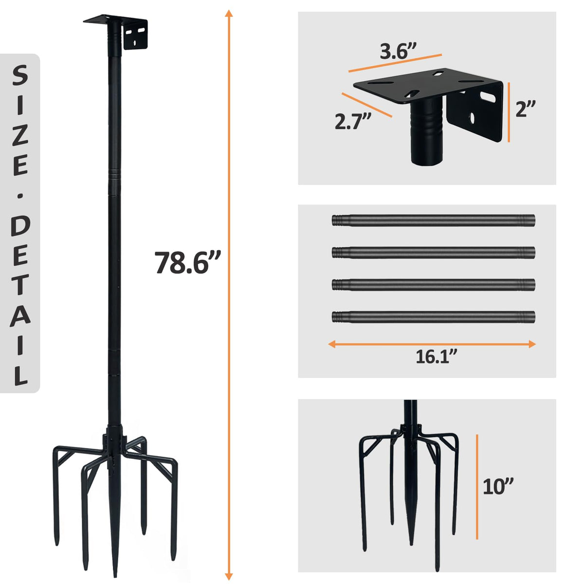 NEECONG five-prongs base delivers reliable outdoor support