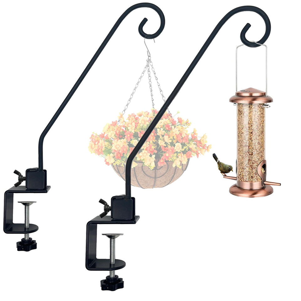 NEECONG deck hook with 16.5-inch base for secure planter and feeder hanging.