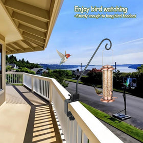 NEECONG planter and lantern wind-chime hanger enhances porch appeal.