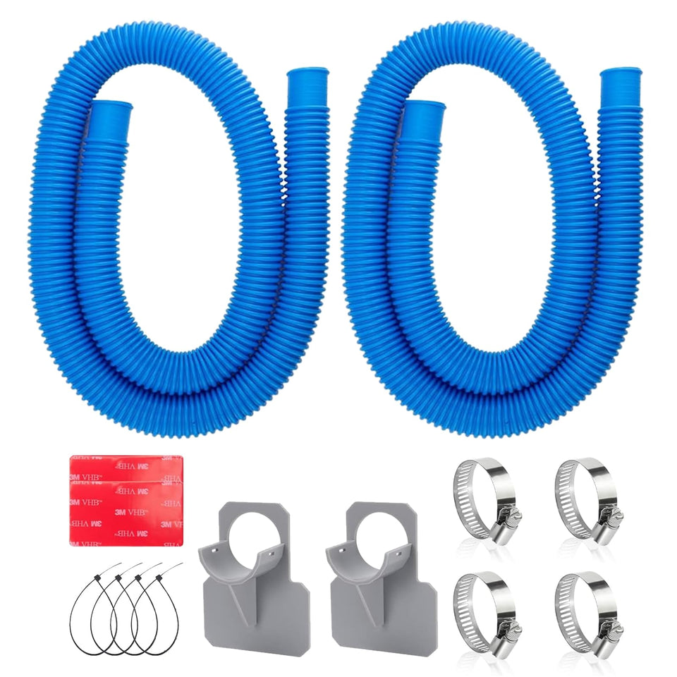 Nefemo 125-inch blue pool hose 2-pack for above-ground pools, easy connections.