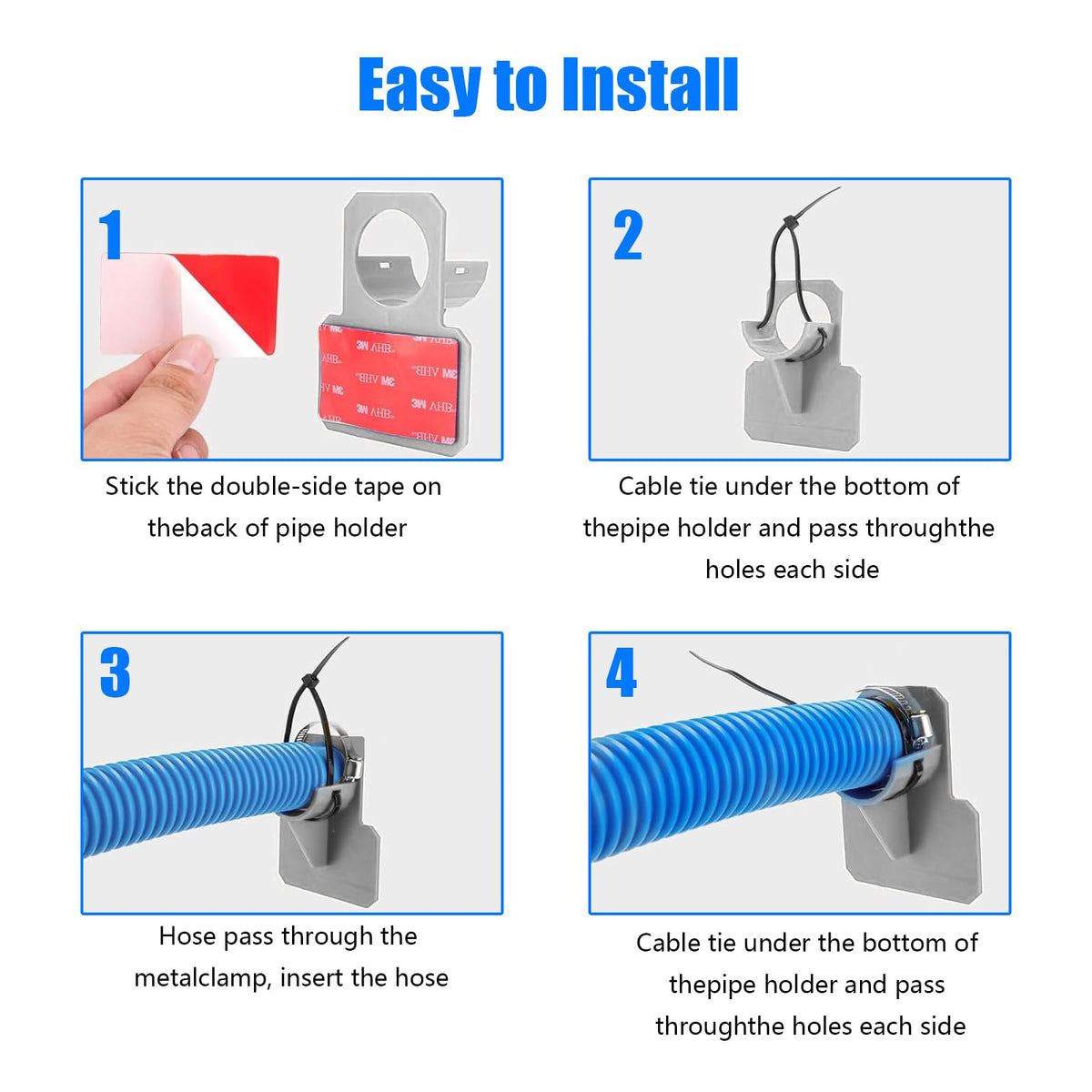 Nefemo leakproof hose with stainless clamps ensures secure connections.