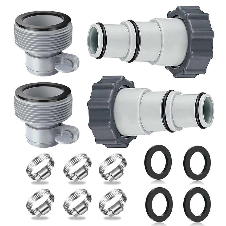 Nefemo Pool Hose Adapter A assembly for secure 1.25–1.5 inch hose connection.