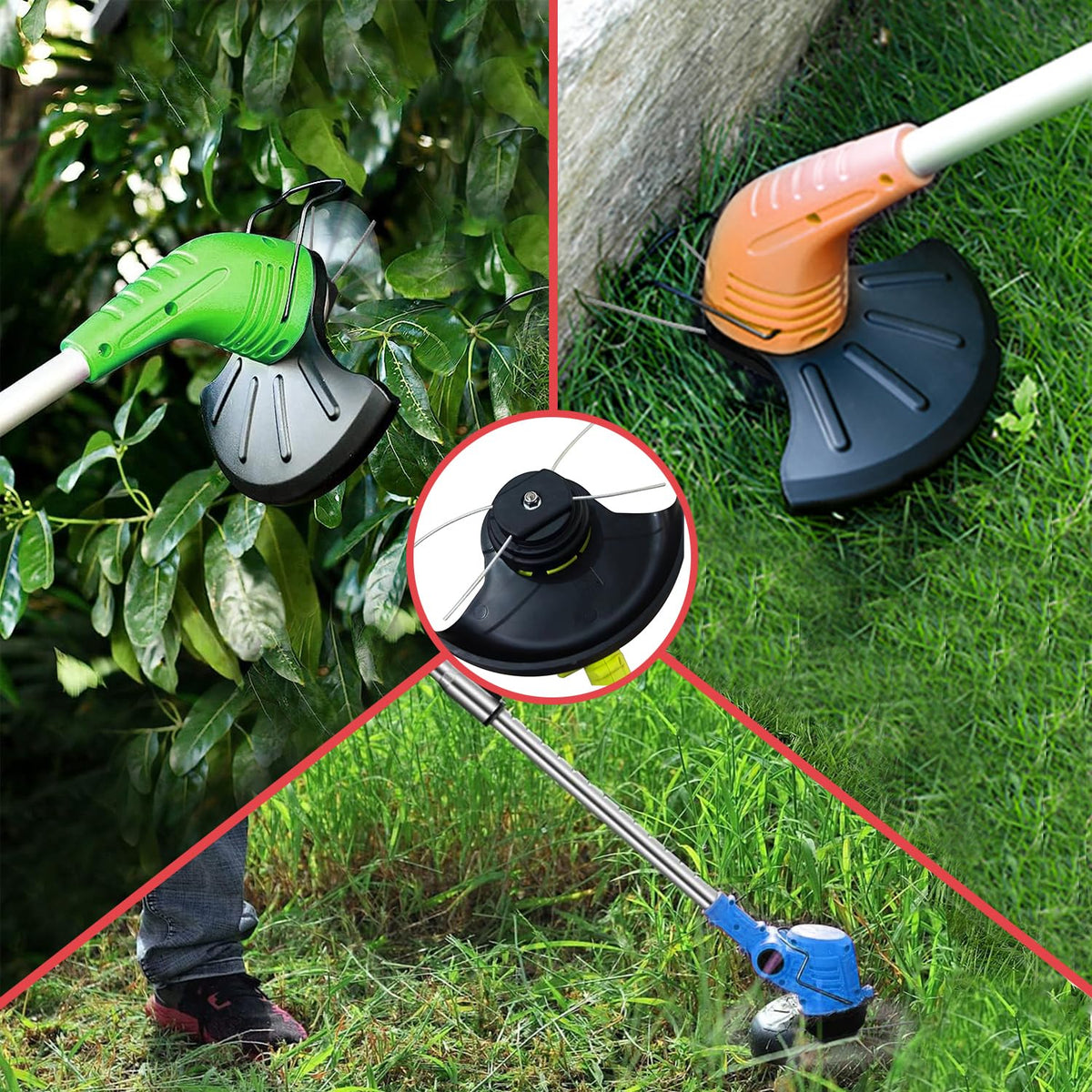 NeJesZoe garden maintenance with durable trimmer head
