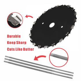 NeJesZoe round files for precise sharpening of brush cutter blades.