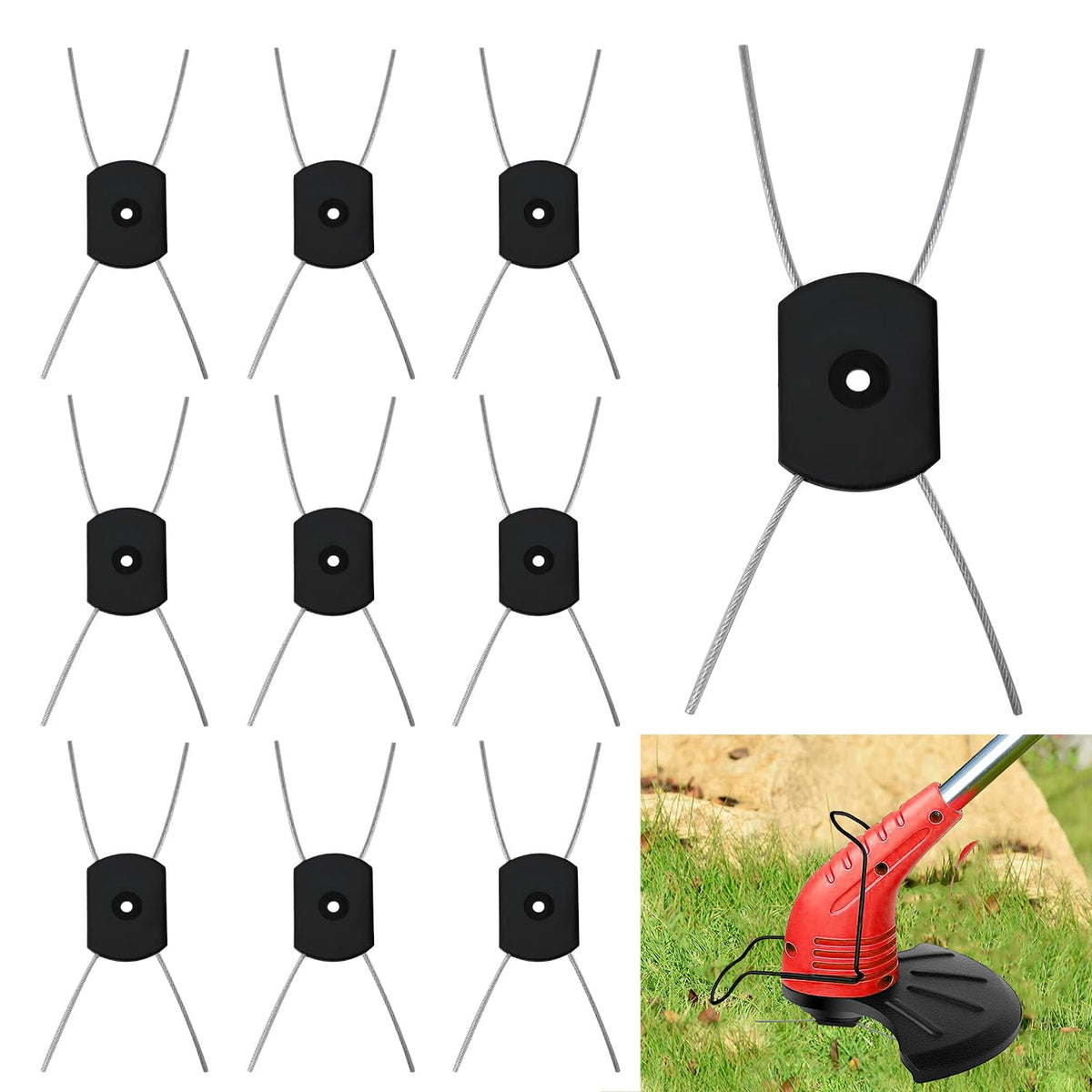 NeJesZoe steel-wire trimmer head 10pc kit for easy replacement