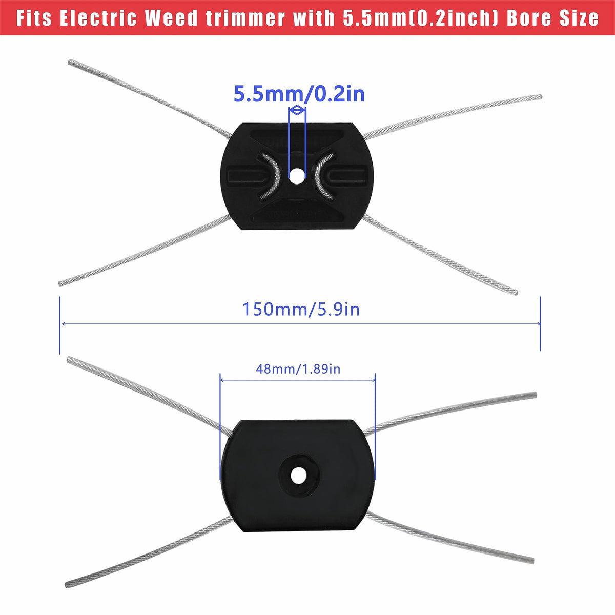 NeJesZoe trimmer head installation close-up showing bolt-on fit