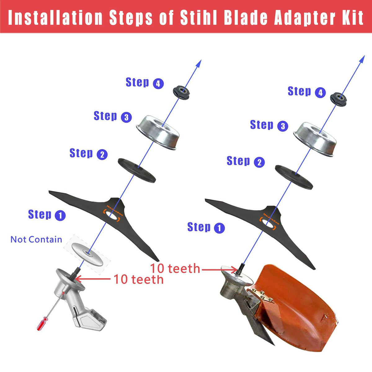NeJesZoe universal replacement blade set fits multiple trimmers for field clearing