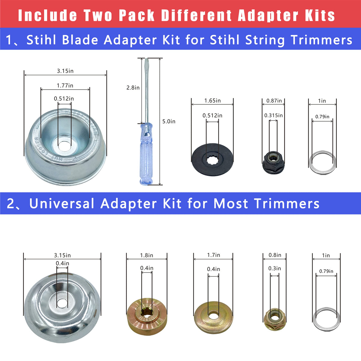 NeJesZoe washer pack and hardware for secure brush cutter setup