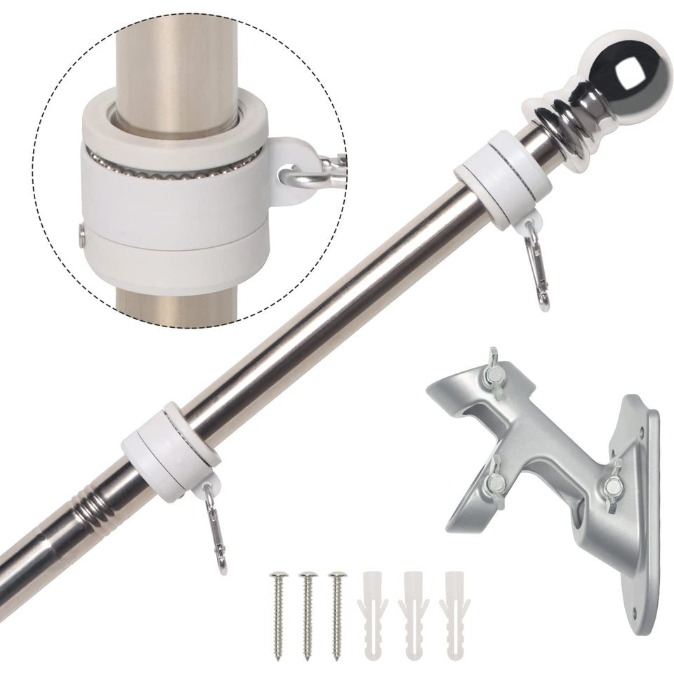 NELXINJO 6ft flag pole with bracket for durable outdoor mounting.