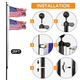 Included 3x5 US flag and hardware from NELXINJO for ready display.
