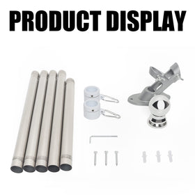 NELXINJO multi-use flag pole for walls, yards, roofs, or trucks.