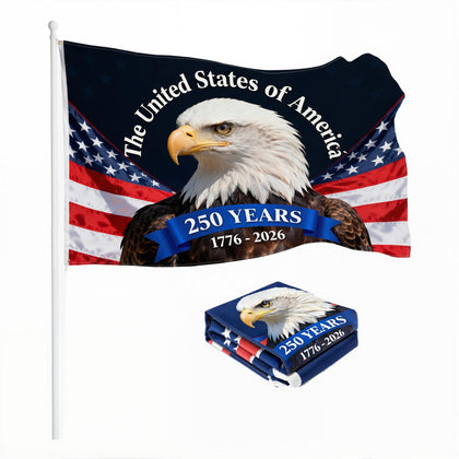 NENOWOND US 250th flag, double-sided for outdoor display on flagpole