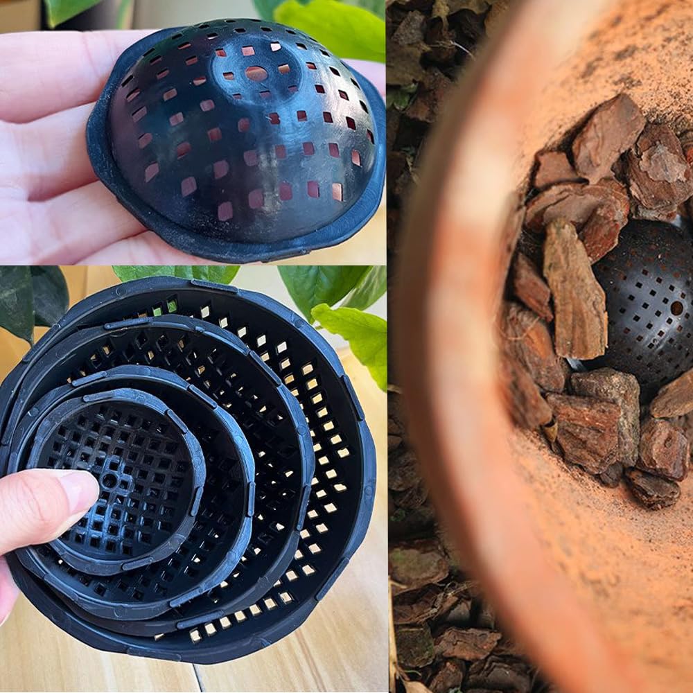 NentMent flowerpot spacer close-up grid highlights breathable design for roots