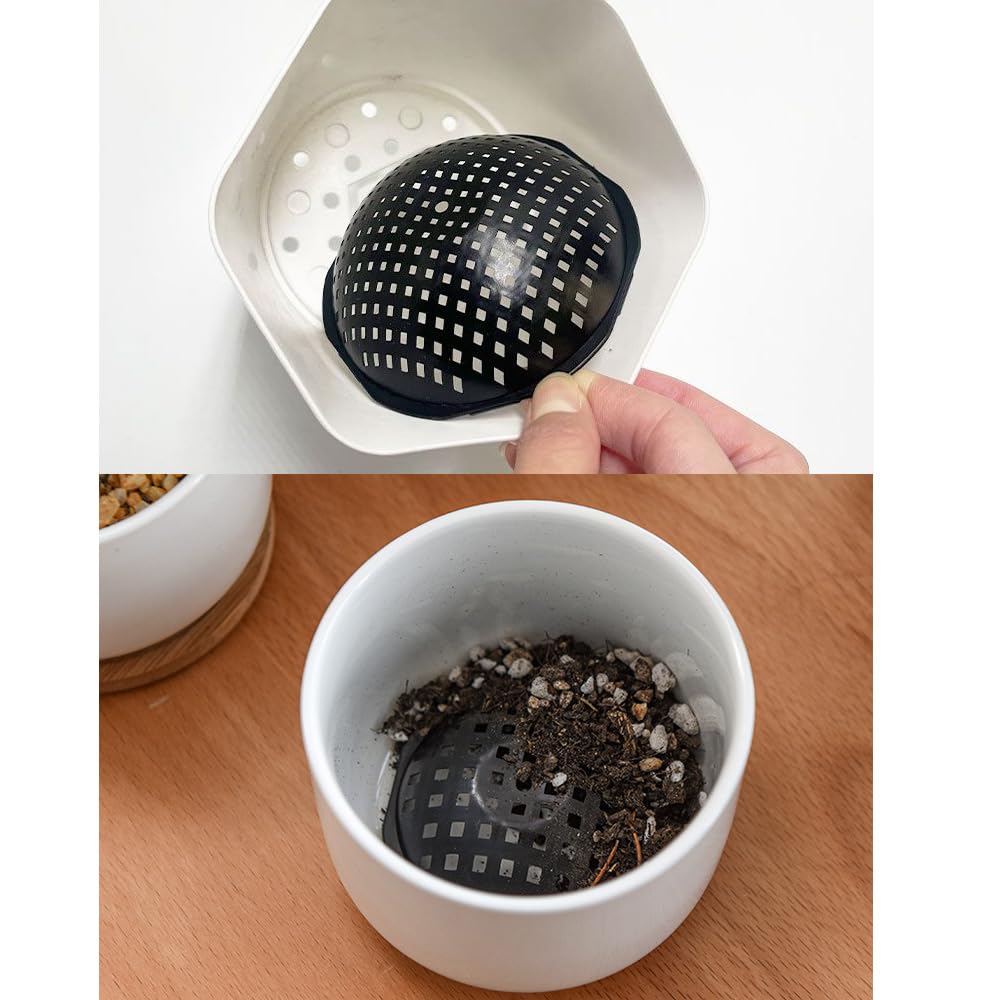 NentMent flowerpot spacer 9-3x2-5 cm top view emphasizes protection against soil leakage