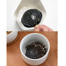 NentMent flowerpot spacer 9-3x2-5 cm top view emphasizes protection against soil leakage