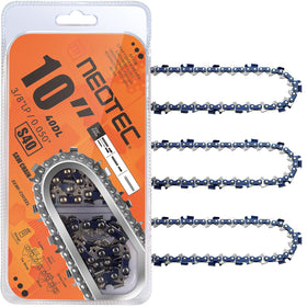 NEO-TEC 10-inch chainsaw chain with 40 drive links for broad bar compatibility