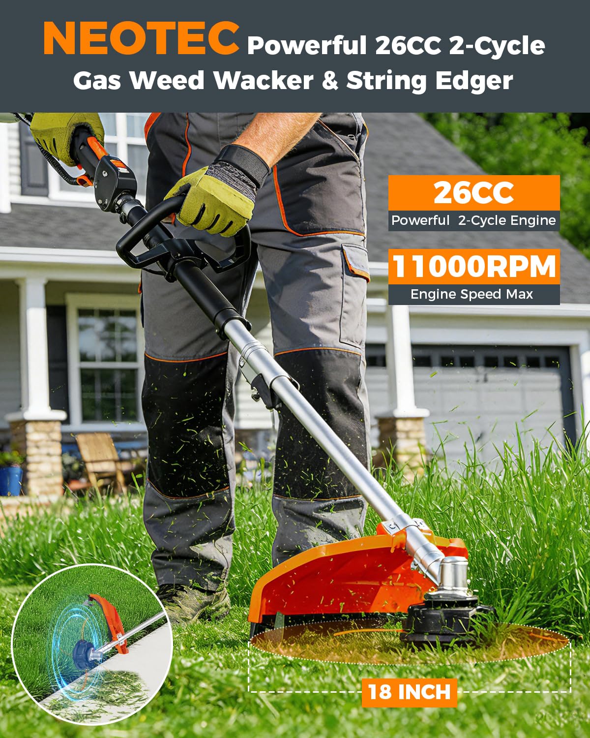 NEO-TEC 16-inch hedge trimmer for neat shrub profiles
