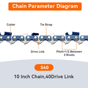 NEO-TEC S40 chain with hardened rivets for secure connection