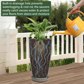Neoaider Lightweight ceramic-look tall planter with smooth, ceramic-inspired finish.