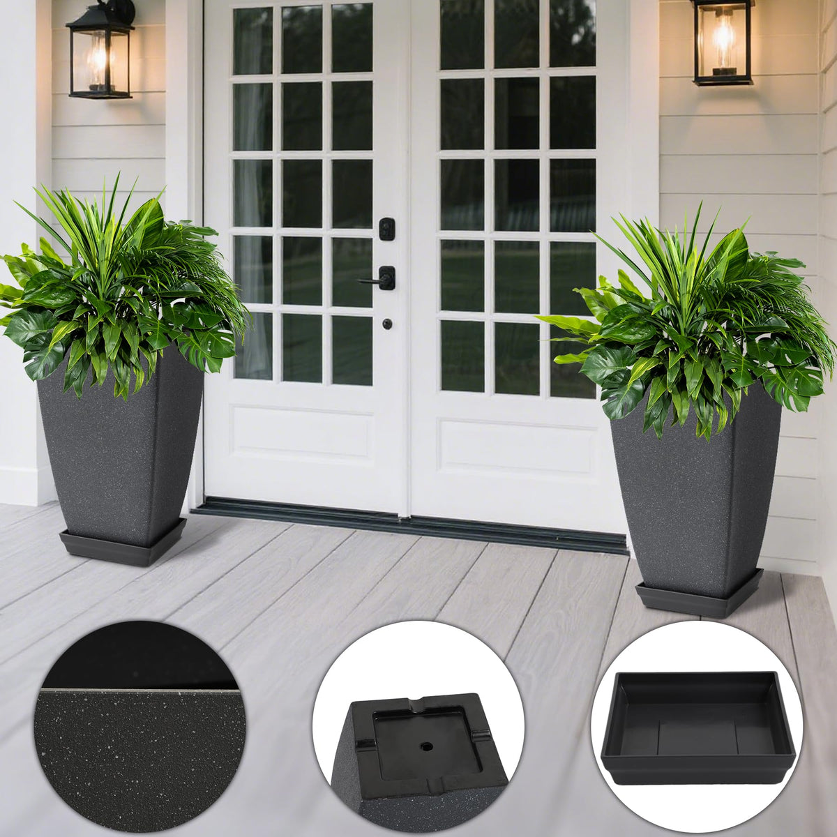 Neoaider lightweight design enables easy movement of planters.
