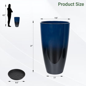 Neoaider outdoor porch planter in dark blue brightens garden corners.