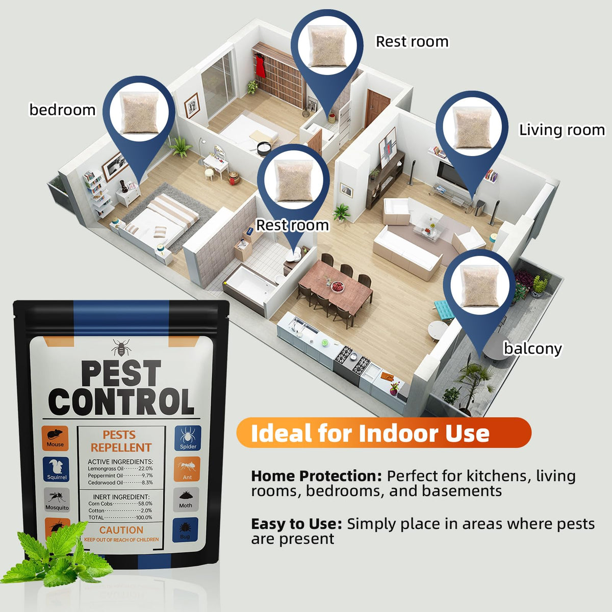 NeoAxisGlo pouch in basement or attic for enclosed-area protection